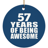 57th Birthday 57 Years Of Being Awesome - Circle Ornament
