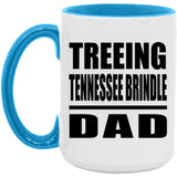 Treeing Tennessee Brindle Dad - 15oz Accent Mug Blue