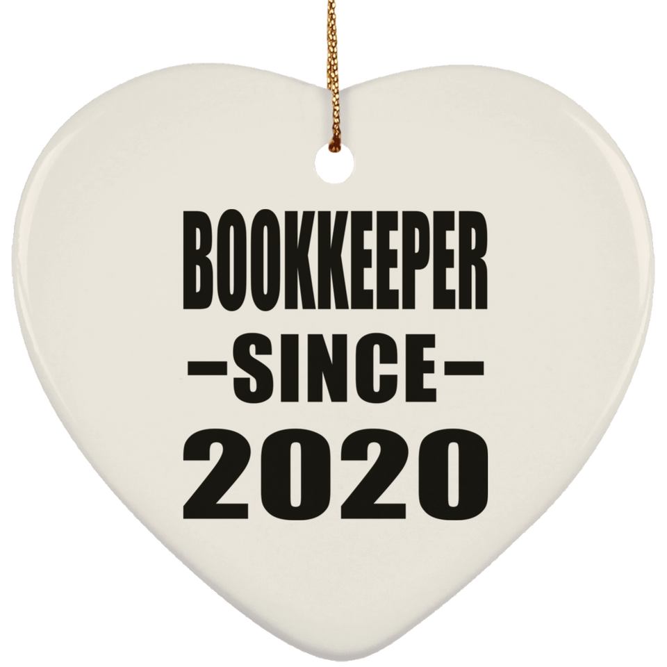 Bookkeeper Since 2020 - Heart Ornament