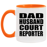 Dad Husband Court Reporter - 11oz Accent Mug Orange