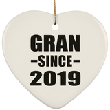 Gran Since 2019 - Heart Ornament