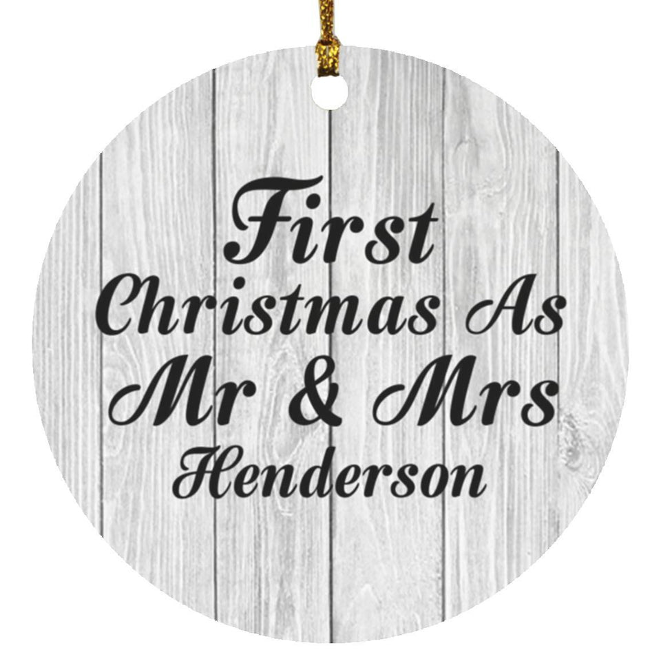 First Christmas As Mr & Mrs Henderson - Circle Ornament F