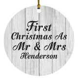 First Christmas As Mr & Mrs Henderson - Circle Ornament F