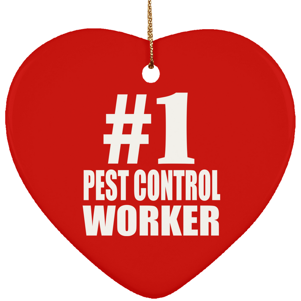 Number One #1 Pest Control Worker - Heart Ornament