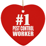 Number One #1 Pest Control Worker - Heart Ornament