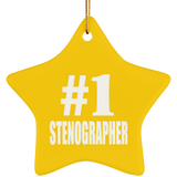 Number One #1 Stenographer - Star Ornament