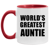World's Greatest Auntie - 11oz Accent Mug Red