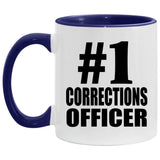 Number One #1 Corrections Officer - 11oz Accent Mug Purple