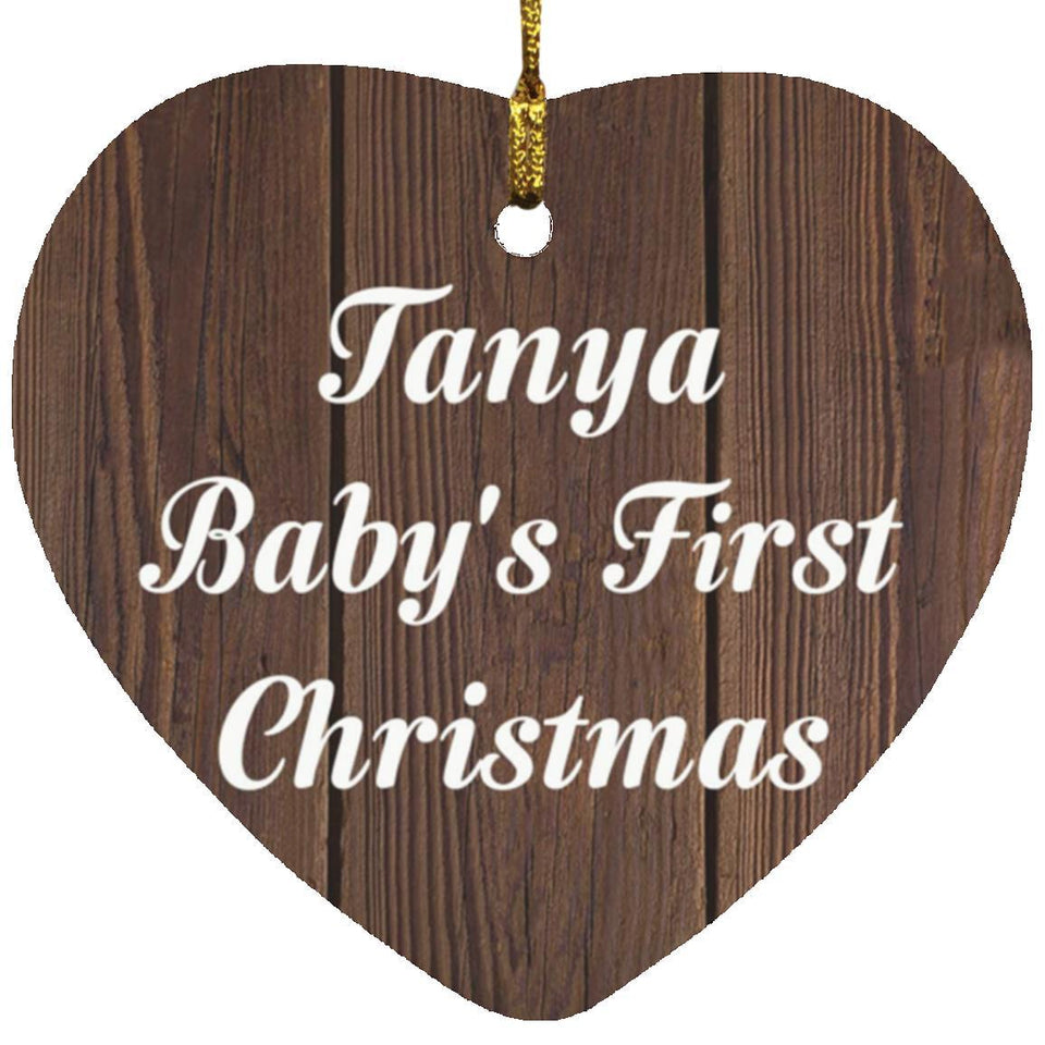 Tanya Baby's First Christmas - Heart Ornament D