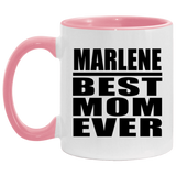 Marlene Best Mom Ever - 11oz Accent Mug Pink