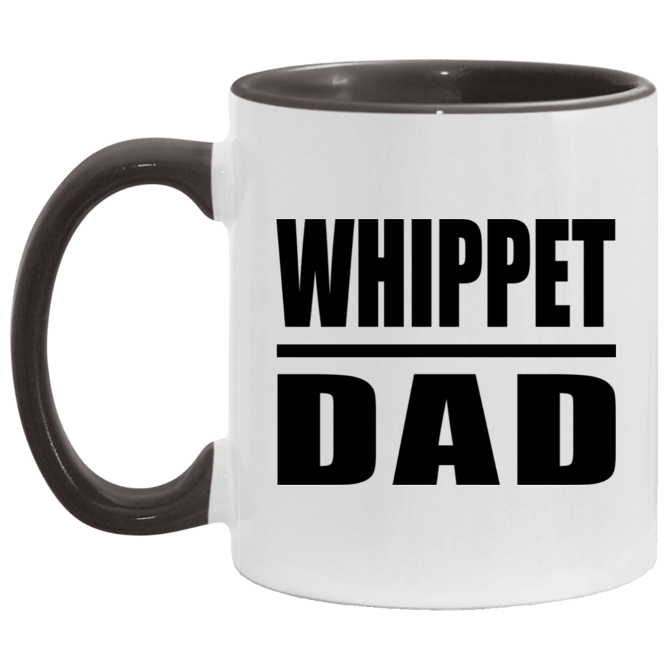 Whippet Dad - 11oz Accent Mug Black