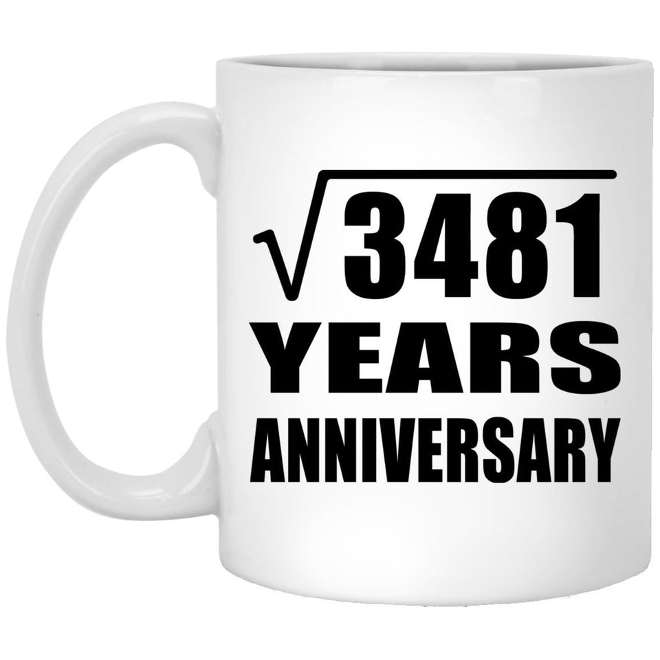 59th Anniversary Square Root of 3481 Years Anniversary - 11oz Coffee Mug