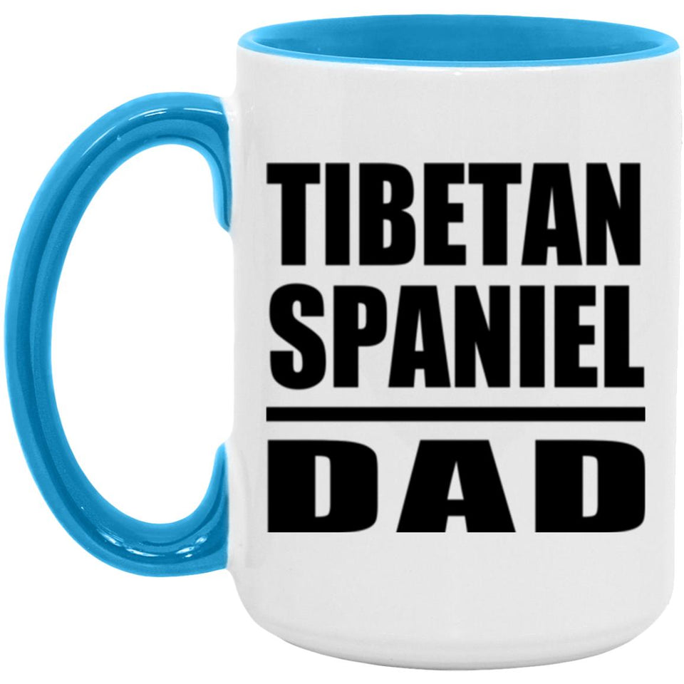 Tibetan Spaniel Dad - 15oz Accent Mug Blue