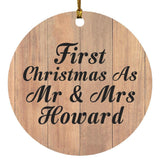 First Christmas As Mr & Mrs Howard - Circle Ornament C