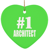 Number One #1 Architect - Heart Ornament