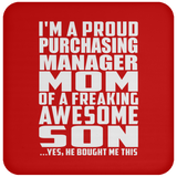 Proud Purchasing Manager Mom Of Awesome Son - Drink Coaster