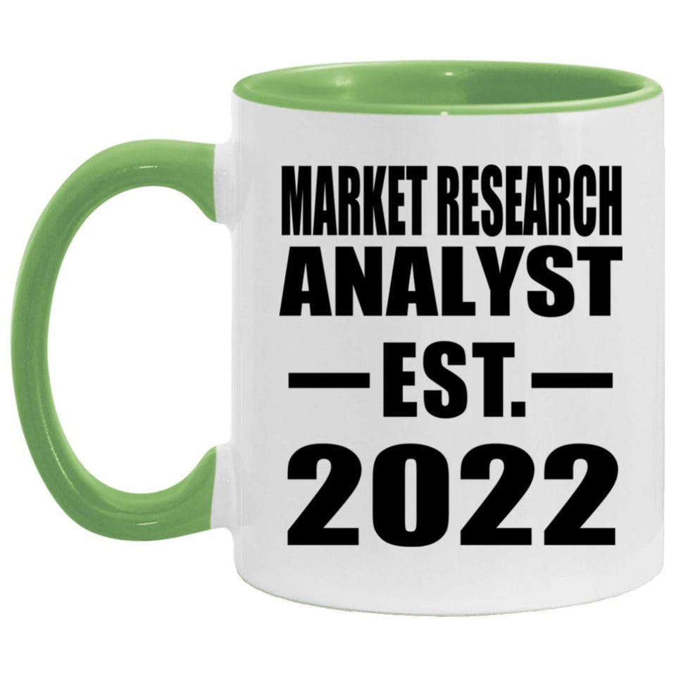 Market Research Analyst Established EST. 2022 - 11oz Accent Mug Green