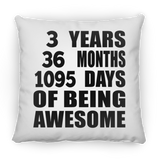 3rd Birthday 3 Years 36 Months 1095 Days Of Awesome - Throw Pillow