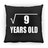 3rd Birthday Square Root of 9 Years Old - Throw Pillow Black