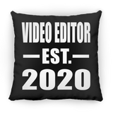 Video Editor Established EST. 2020 - Throw Pillow Black