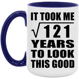 11th Birthday Took Square Root of 121 Years To Look Good - 15oz Accent Mug Purple