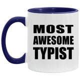 Most Awesome Typist - 11oz Accent Mug Purple
