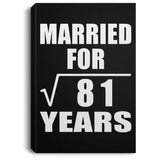 9th Anniversary Married For Square Root of 81 Years - Canvas Portrait