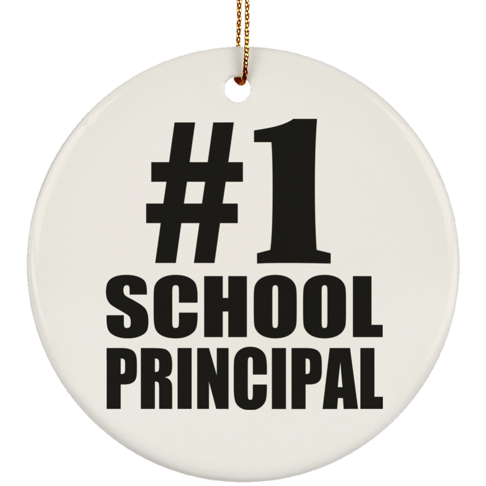 Number One #1 School Principal - Circle Ornament