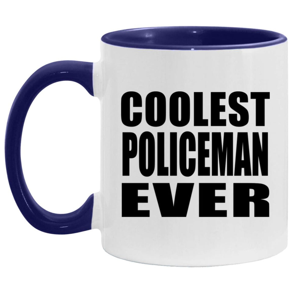 Coolest Policeman Ever - 11oz Accent Mug Purple