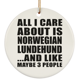 All I Care About Is Norwegian Lundehund - Circle Ornament