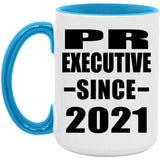 PR Executive Since 2021 - 15oz Accent Mug Blue