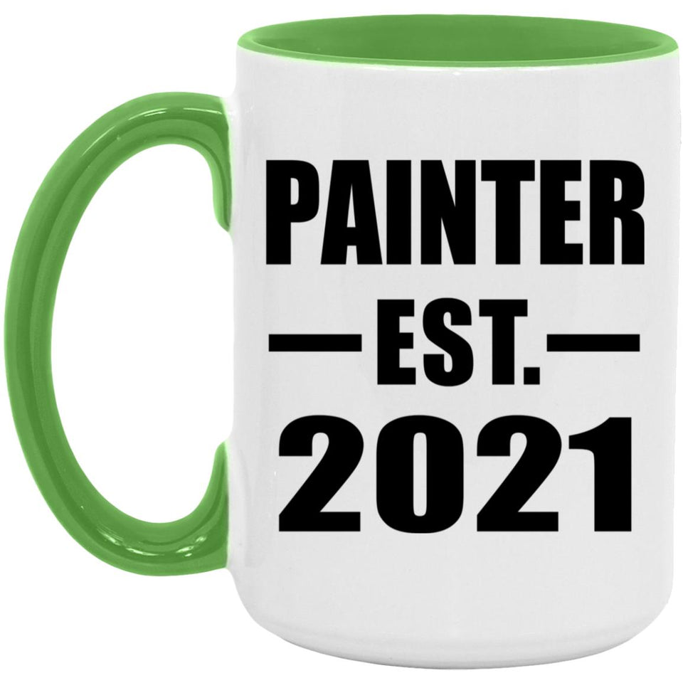 Painter Established EST. 2021 - 15oz Accent Mug Green