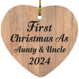 First Christmas As Aunty & Uncle 2024 - Heart Ornament C
