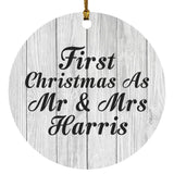 First Christmas As Mr & Mrs Harris - Circle Ornament F