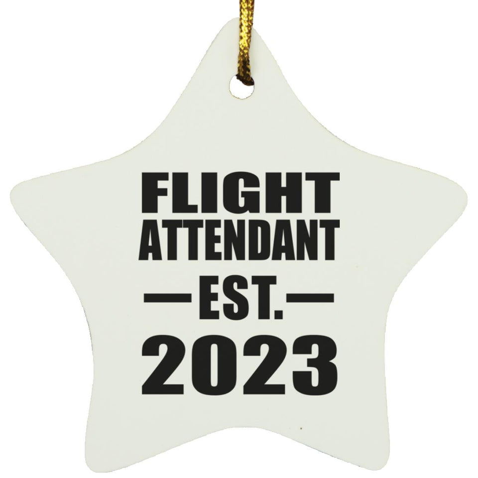 Flight Attendant Established EST. 2023 - Star Ornament