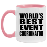 World's Best Event Coordinator - 11oz Accent Mug Pink