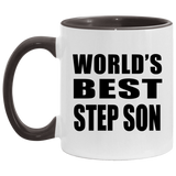 World's Best Step Son - 11oz Accent Mug Black
