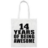 14th Birthday 14 Years Of Being Awesome - Tote Bag White