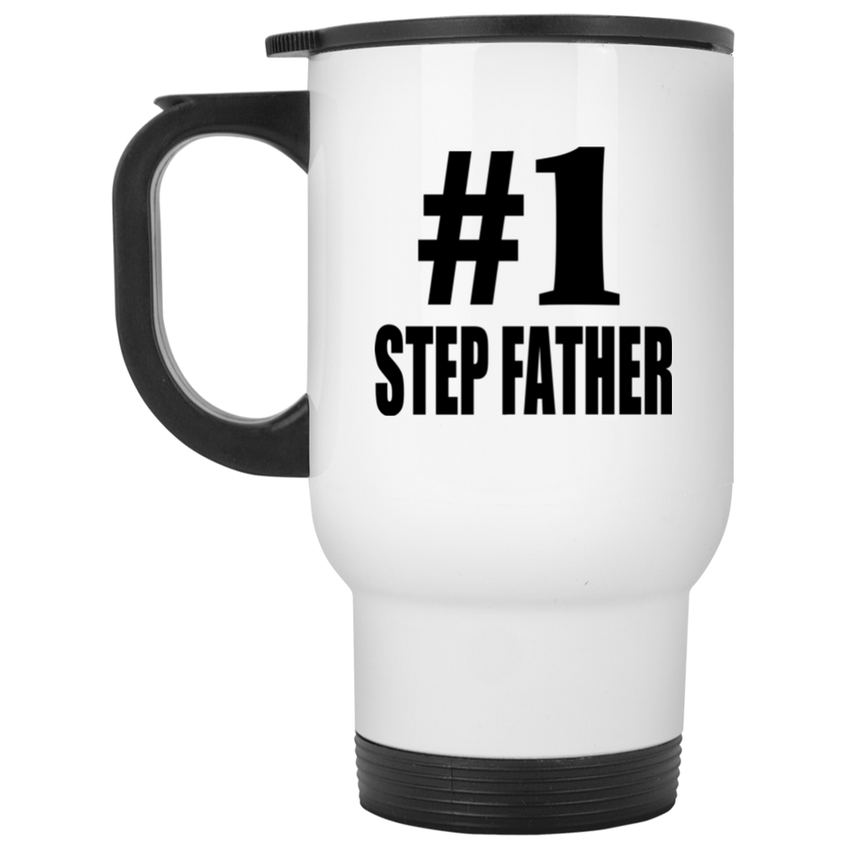 Number One #1 Step Father - White Travel Mug