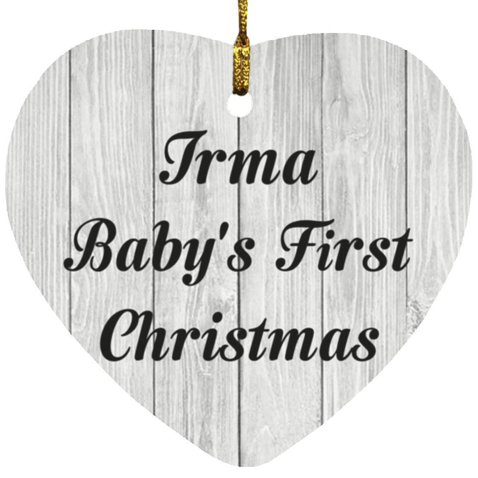 Irma Baby's First Christmas - Heart Ornament F