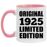 99th Birthday Original 1925 Limited Edition - 11oz Accent Mug Pink