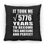 76th Birthday Took Square Root of 5776 Years To Awesome - Throw Pillow Black