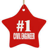 Number One #1 Civil Engineer - Star Ornament