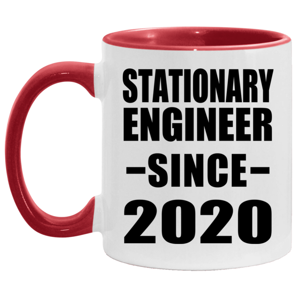 Stationary Engineer Since 2020 - 11oz Accent Mug Red