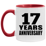 17th Anniversary 17 Years - 11oz Accent Mug Red