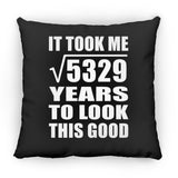 73rd Birthday Took Square Root of 5329 Years To Look Good - Throw Pillow Black