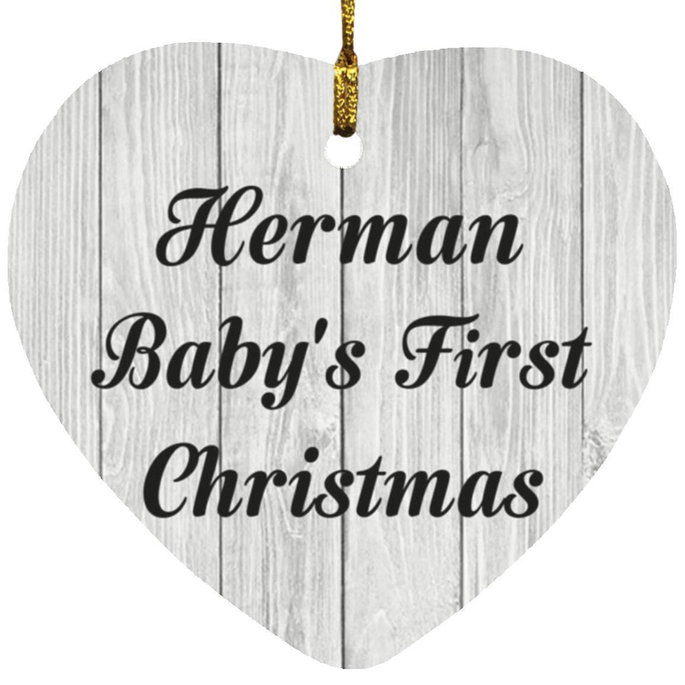 Herman Baby's First Christmas - Heart Ornament F