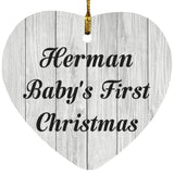 Herman Baby's First Christmas - Heart Ornament F