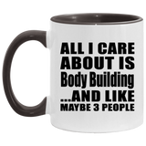 All I Care About Is Body Building - 11oz Accent Mug Black