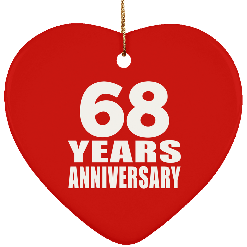 68th Anniversary 68 Years - Heart Ornament